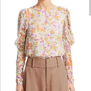 Chloe Velvet Burnout Floral Blouse